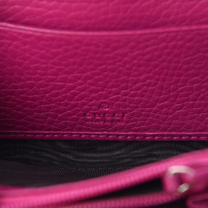 Gucci Pebbled Calfskin Soho Compact Disco Zip Around Wallet Bright Bougainvillea 6 of 8