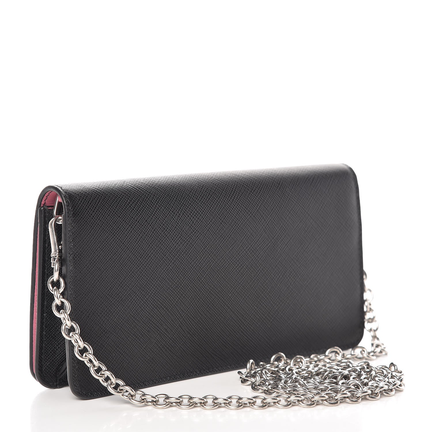 Prada Saffiano Pradamalia Mini Chain Bag Black Begonia 3 of 10