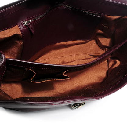 Lanvin Leather Large Happy Chain Shoulder Bag Plum 5 of 7