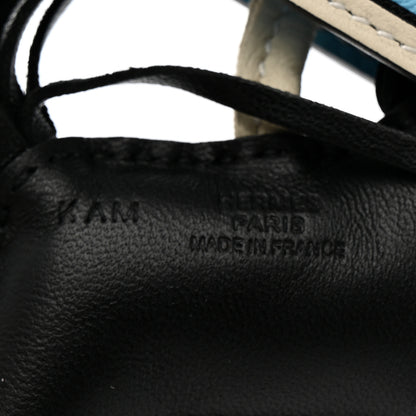 Hermes Milo Lambskin Grigri Rodeo Robeo Coeur Bag Charm PM Black Craie Celeste 3 of 6