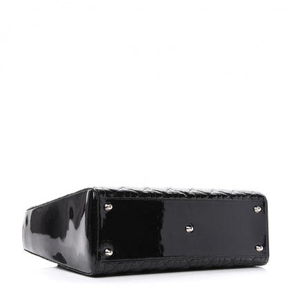 Christian Dior Patent Cannage Large Lady Dior Black 4 of 10