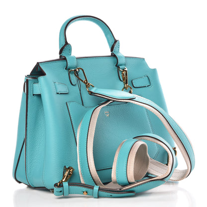 MCM Grained Calfskin Medium Milla Convertible Backpack Oasis Green 3 of 9