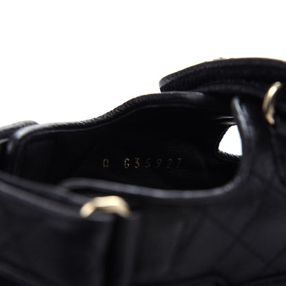 Chanel Grained Calfskin Velcro Dad Sandals 36.5 Black 10 of 11
