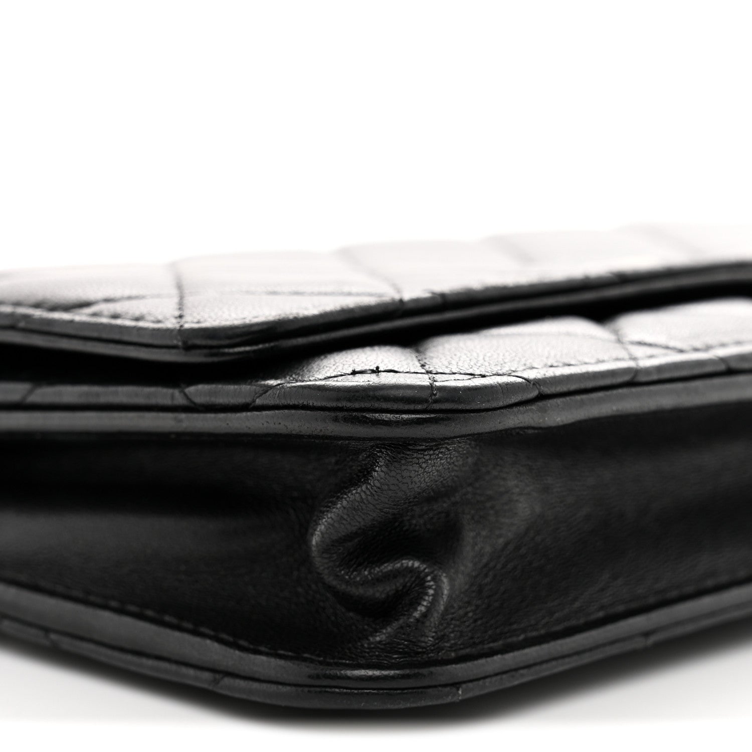 Chanel Lambskin Quilted Wallet On Chain WOC Black 9 of 10