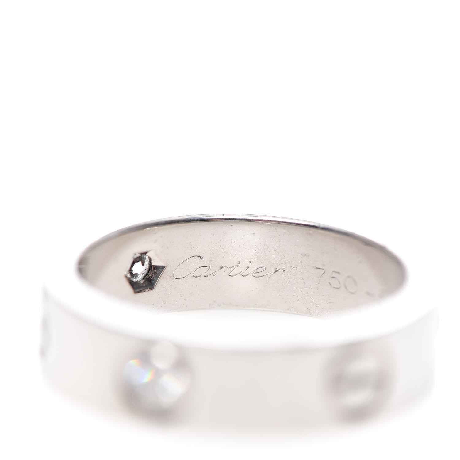 Cartier 18K White Gold 3 Diamond 5.5mm LOVE Ring 54 7 4 of 8