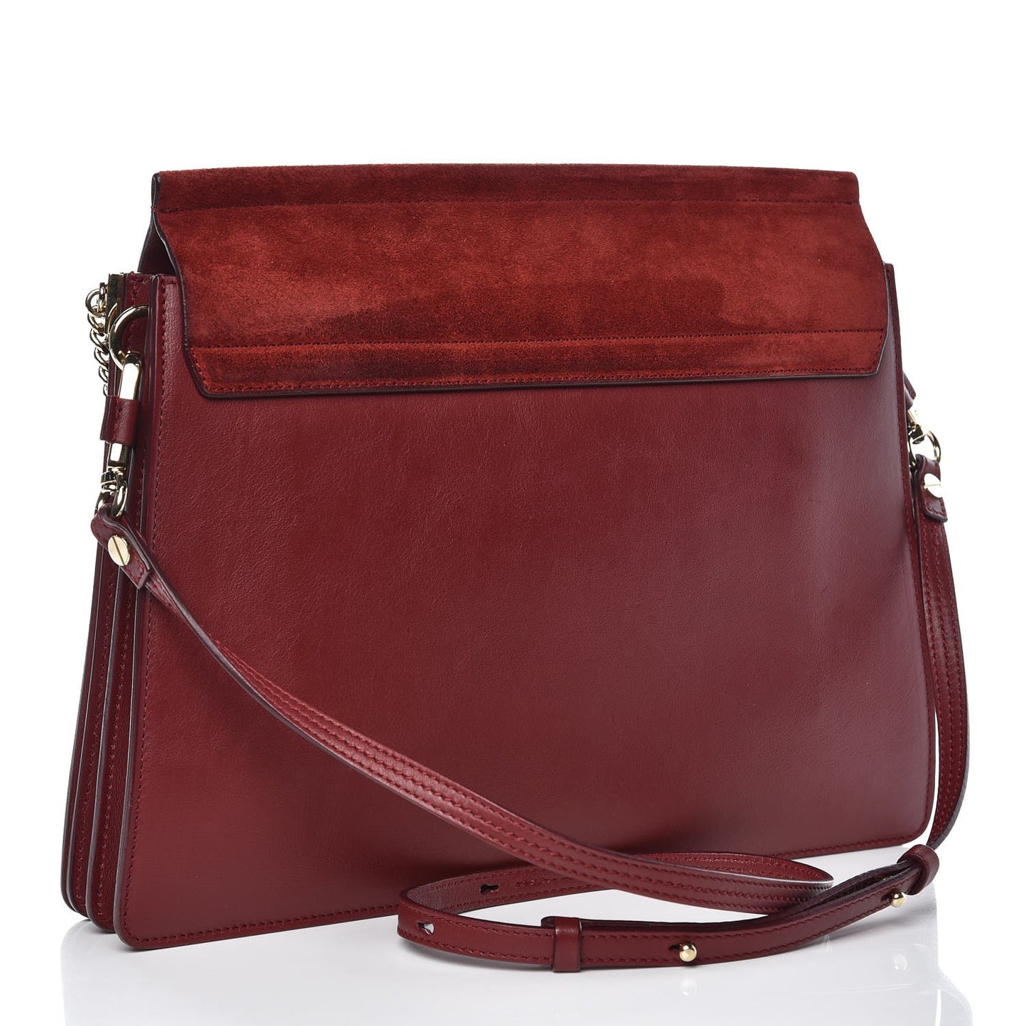 Calfskin Suede Medium Faye Shoulder Bag Plum Purple