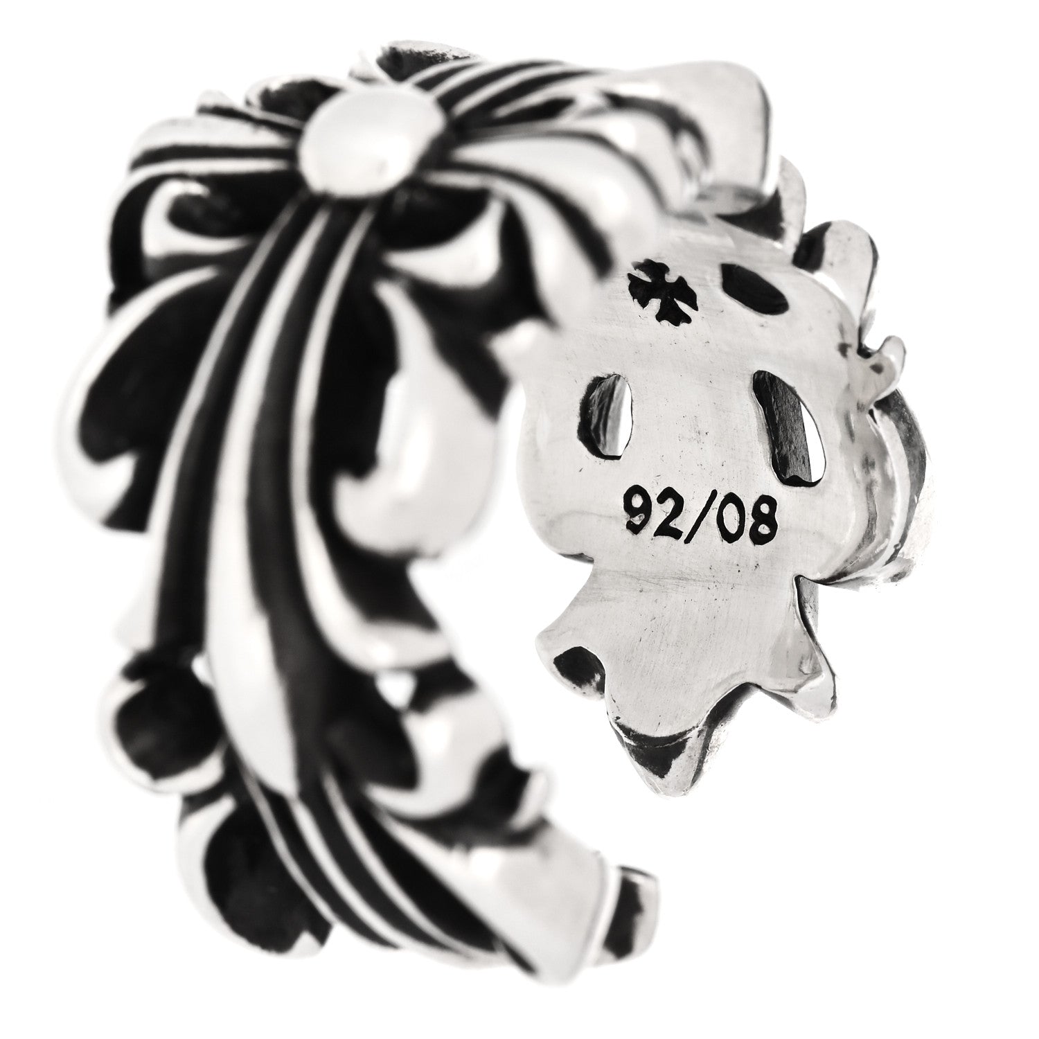 Chrome Hearts Sterling Silver Double Floral Cross Ring 54 7 2 of 6