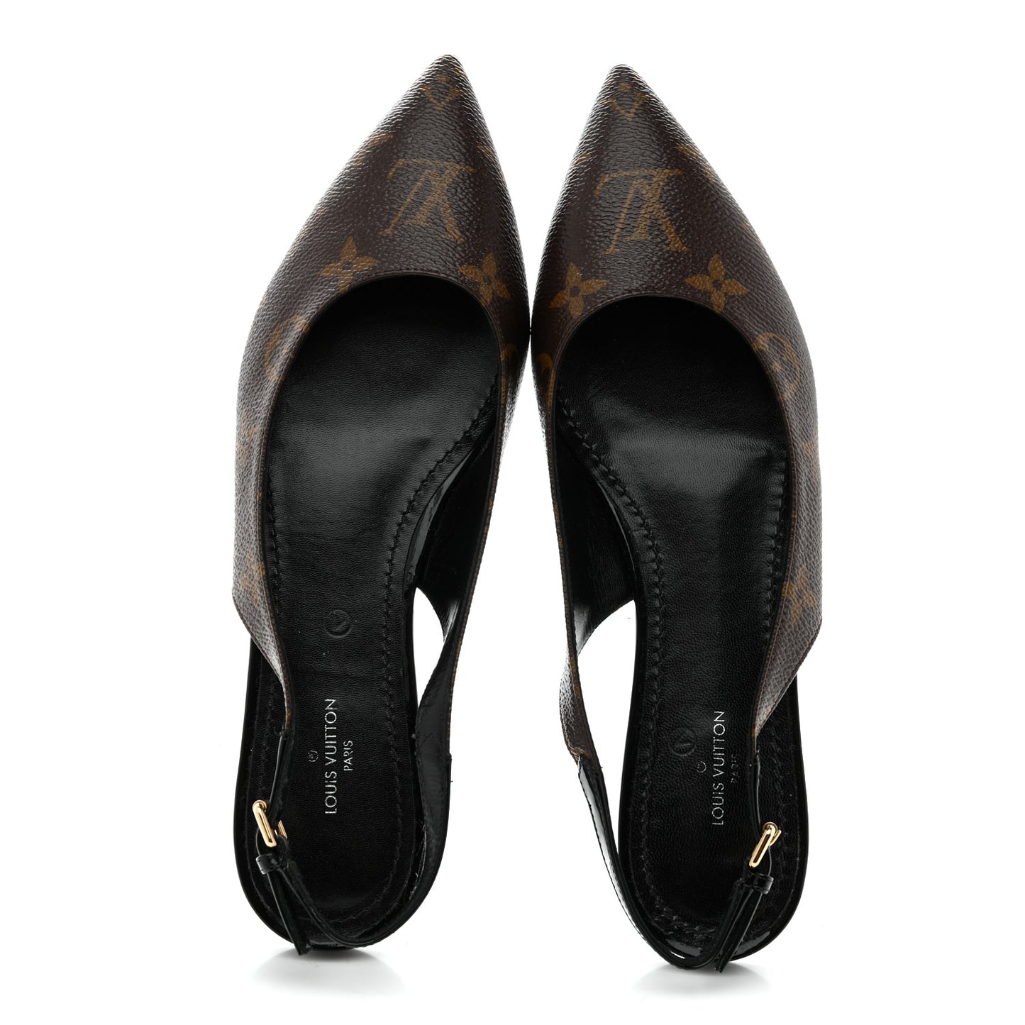 Patent Monogram Cherie Slingback Ballerina Flats 37