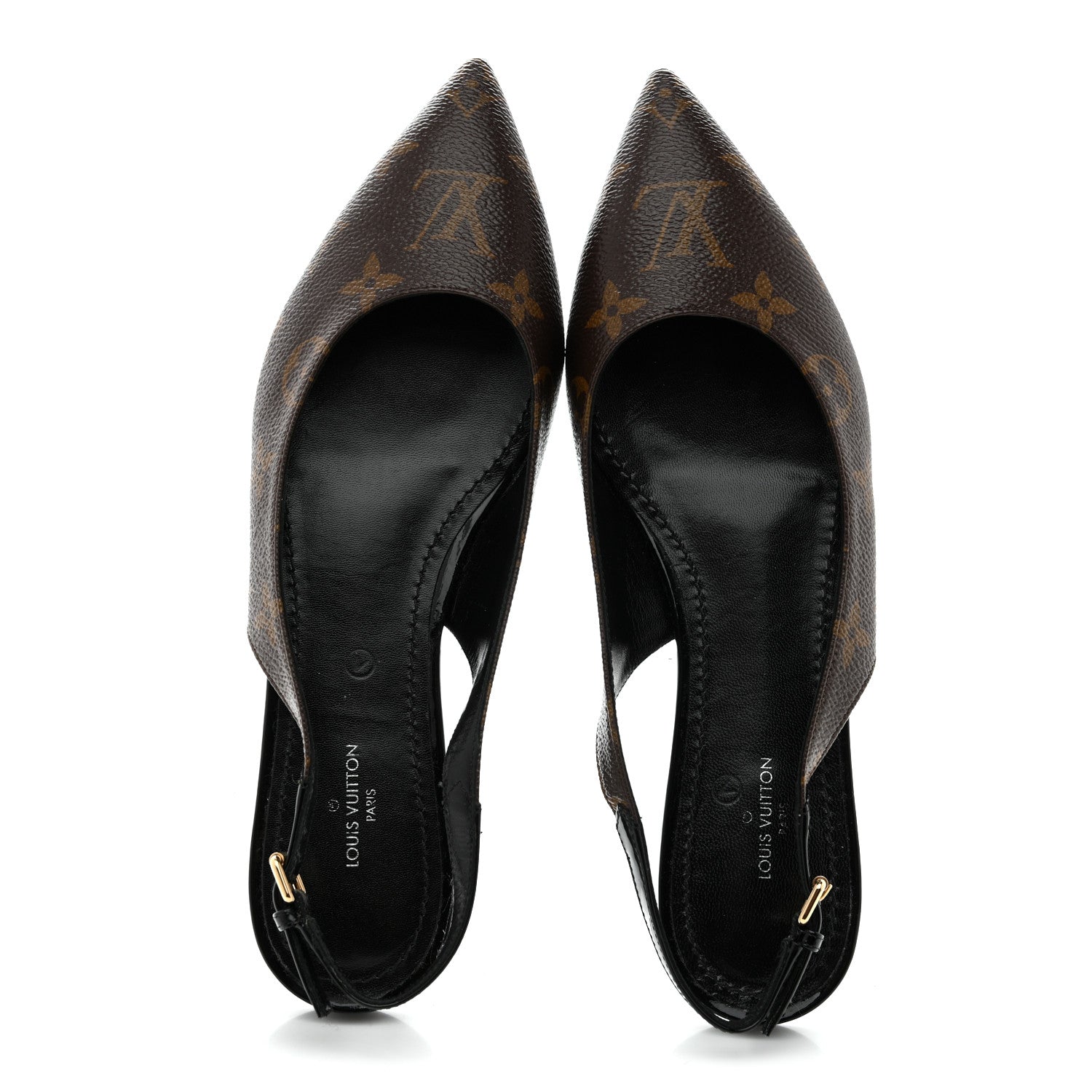 Louis Vuitton Patent Monogram Cherie Slingback Ballerina Flats 37 2 of 12