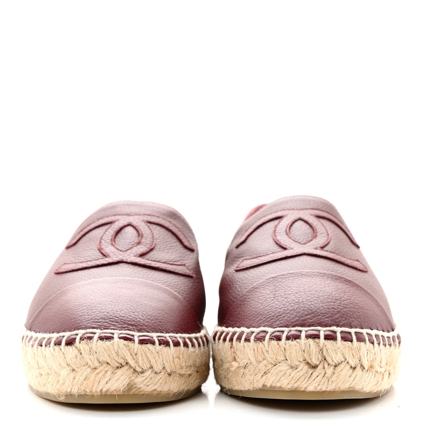 Lambskin CC Espadrilles 39 Burgundy