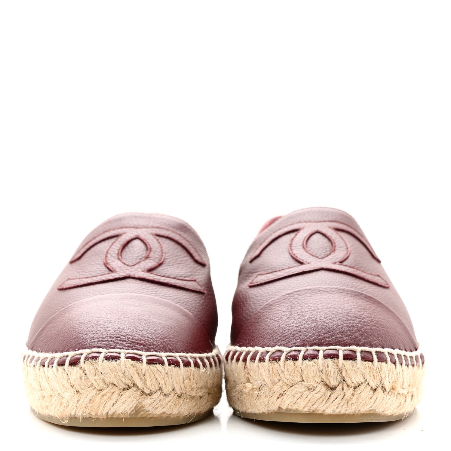 Chanel Lambskin CC Espadrilles 39 Burgundy 2 of 11