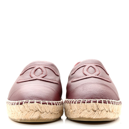 Chanel Lambskin CC Espadrilles 39 Burgundy 2 of 11