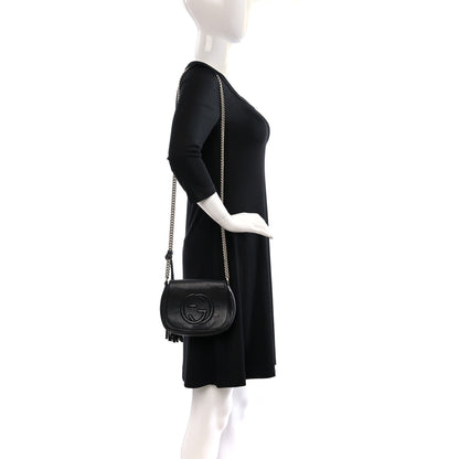 Gucci Pebbled Calfskin Small Soho Flap Crossbody Black 2 of 8
