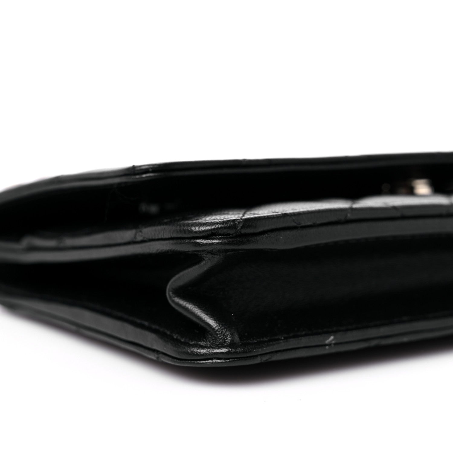Chanel Lambskin Quilted Pearl Wallet On Chain WOC Black 8 of 14