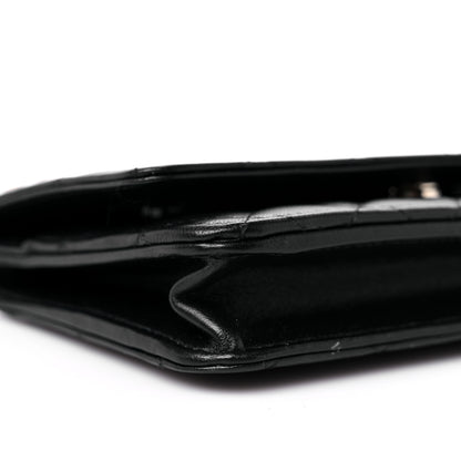 Chanel Lambskin Quilted Pearl Wallet On Chain WOC Black 8 of 14