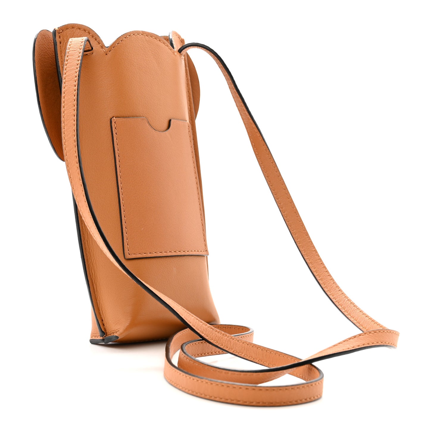 Calfskin Elephant Pouch Crossbody Bag Tan