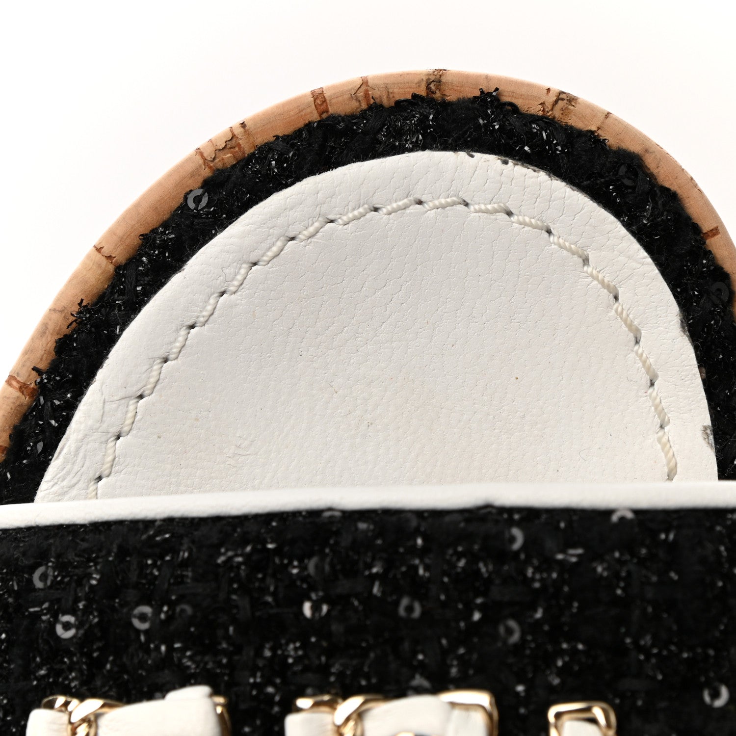 Chanel Tweed Lambskin Logo Mules 40.5 Black 9 of 9