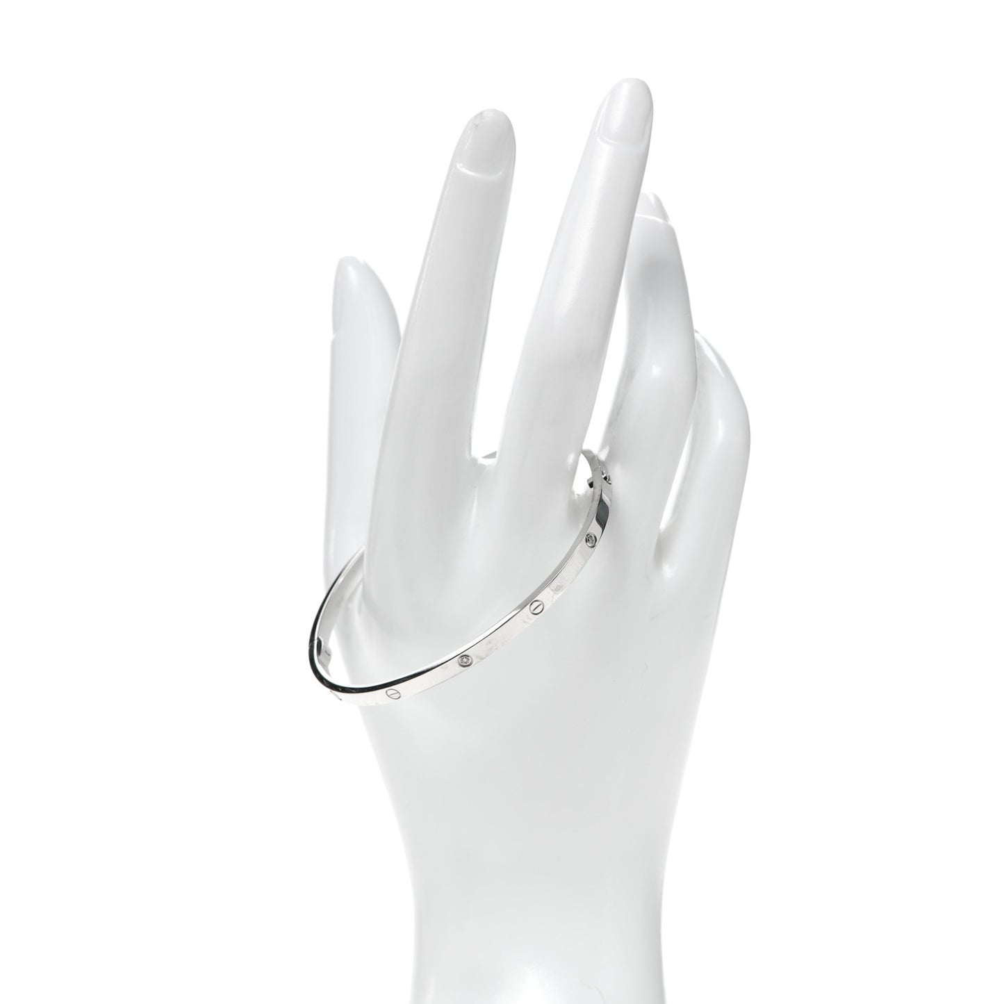 18K White Gold 6 Diamond Small LOVE Bracelet 19