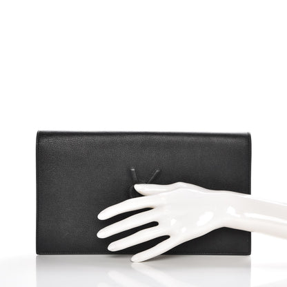 Saint Laurent Calfskin Monogram Large Belle De Jour Clutch Black 2 of 7