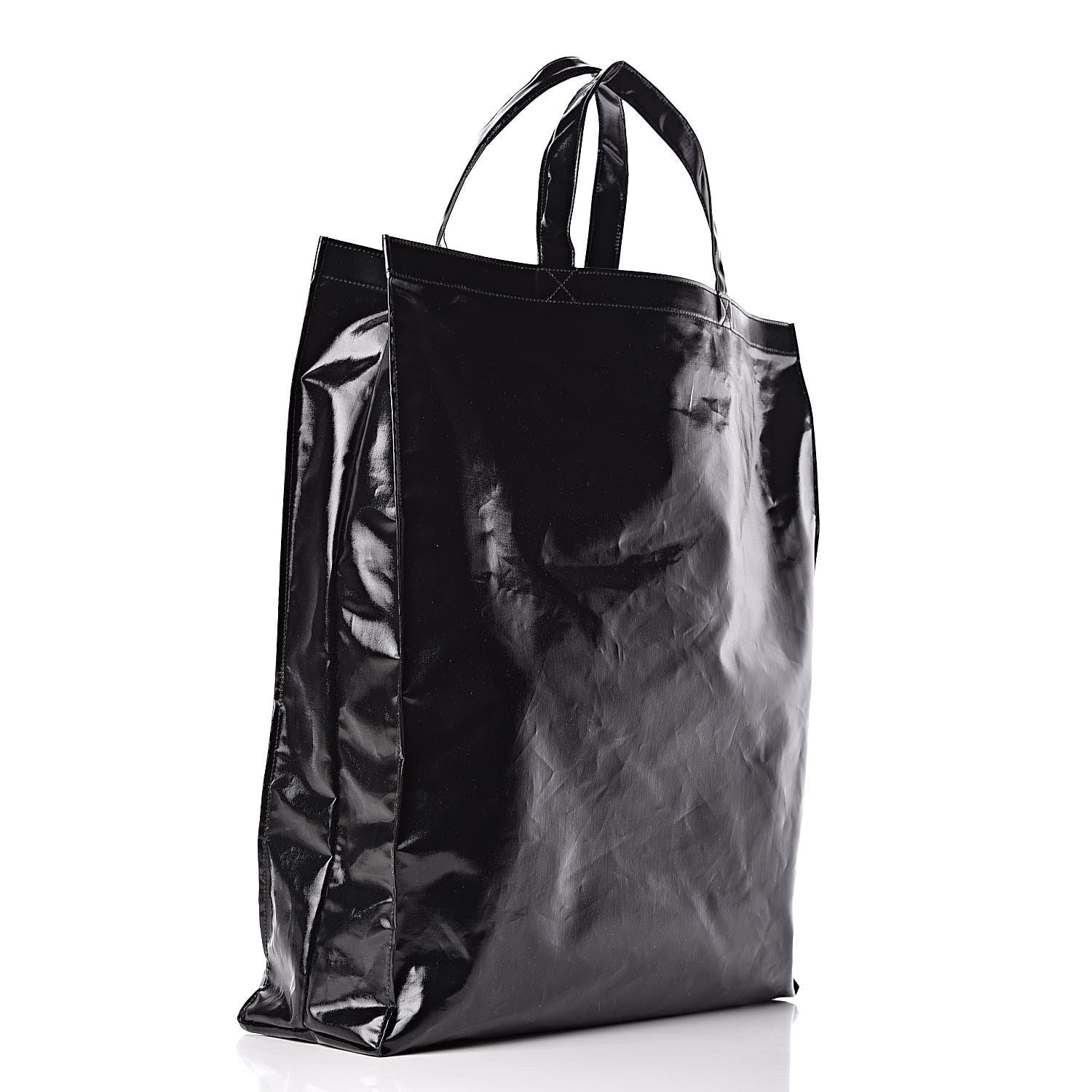 Gucci Patent Canvas Frame Logo Vertical Tote Black Crop 4 of 11