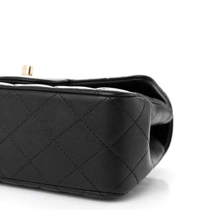 Chanel Lambskin Quilted Mini Top Handle Rectangular Flap Black 10 of 11