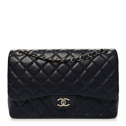 Chanel Caviar Quilted Jumbo Double Flap Navy Blue 1 of 13
