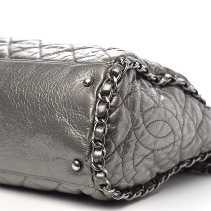 Chanel Metallic Calfskin Quilted Large Chain Me Hobo Silver 7 of 12