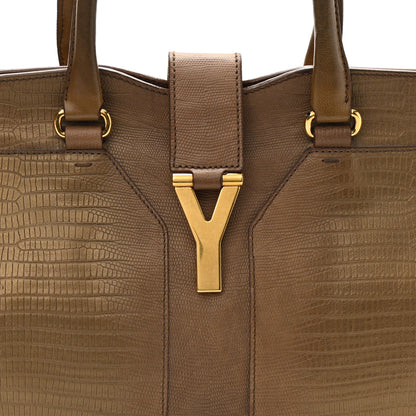 Saint Laurent Lizard Calfskin Embossed Medium Cabas ChYc Brown 14 of 24