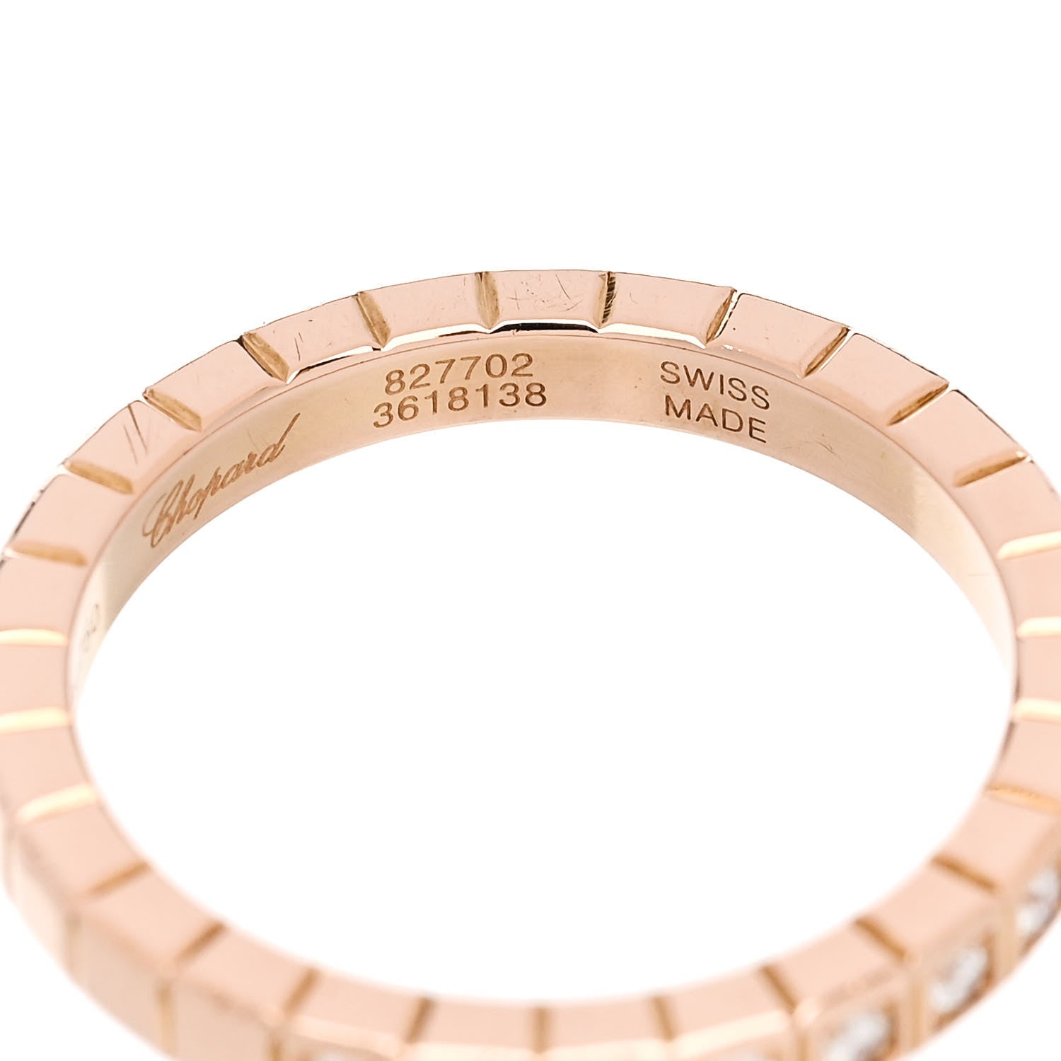 Chopard 18K Rose Gold Diamond Ice Cube Half Set Band Ring 50 5.25 5 of 6