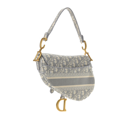 Christian Dior Oblique Embroidered Saddle Bag Gray 3 of 11