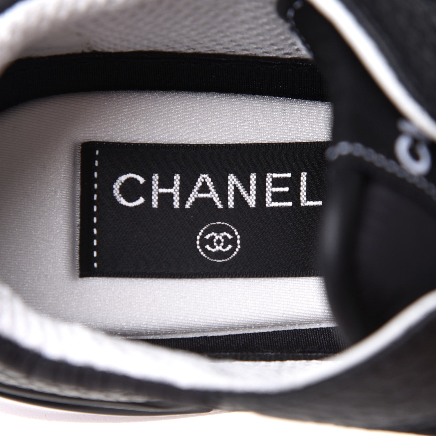 Chanel Calfskin Mesh Lycra Suede Womens Logo Sneakers 36.5 Black 6 of 8
