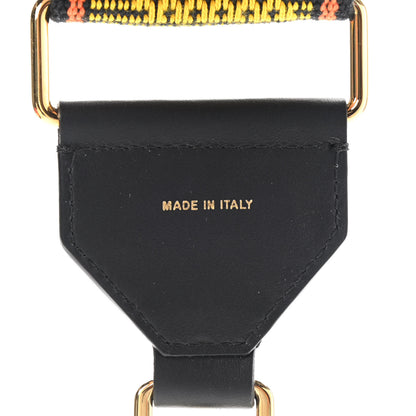 Fendi Cannete Ribbon Poly Vitello Century Logo Adjustable Strap You Giallo Black 3 of 5