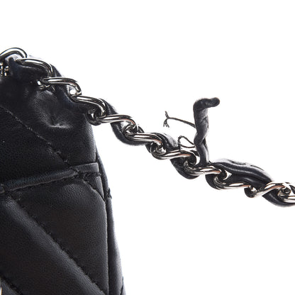 Chanel Lambskin Surpique Chevron Medium Single Flap Black 8 of 13