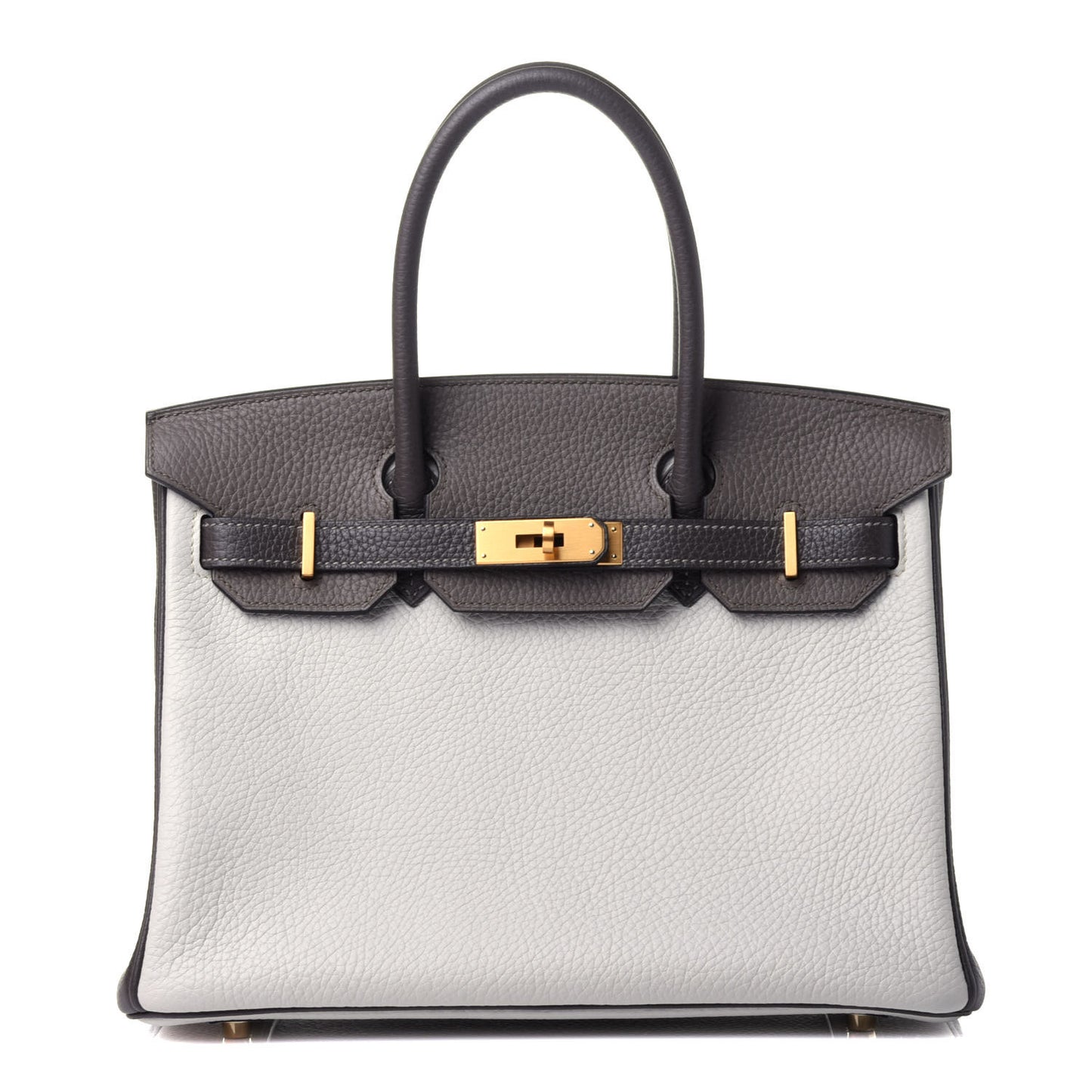 Taurillon Clemence Horseshoe Birkin 30 Gris Perle Etain Graphite