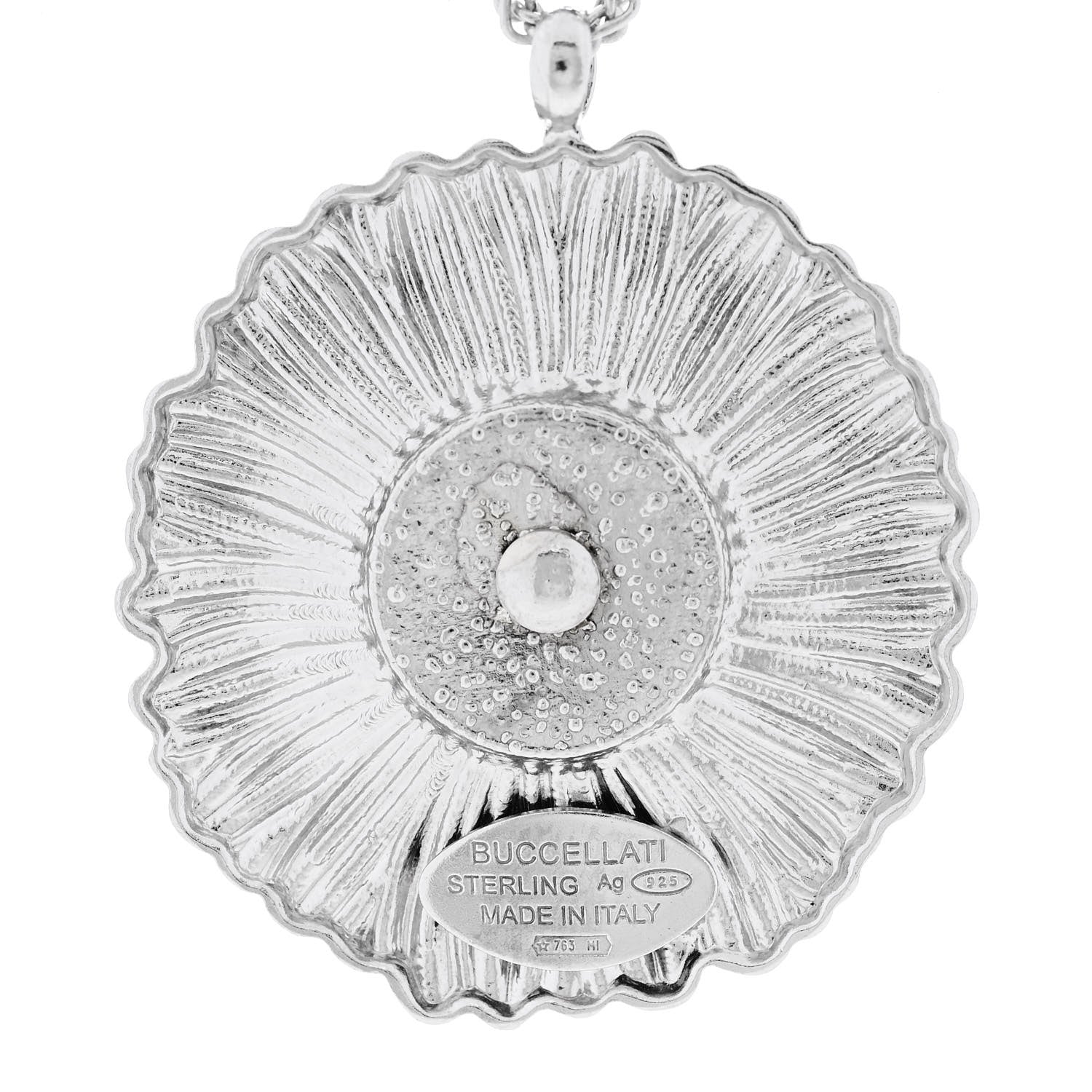 Buccellati Sterling Silver Vermeil Fancy Diamond Blossom Pendant Necklace 5 of 7