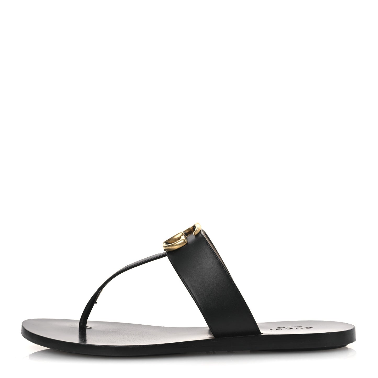 Calfskin GG Marmont Thong Sandals 36 Black