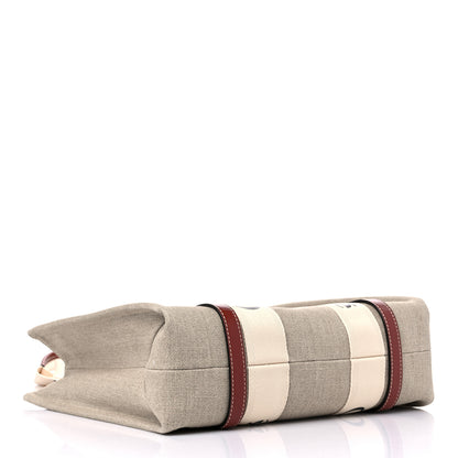 Chloe Cotton Calfskin Medium Woody Ribbon Tote White Brown 4 of 10