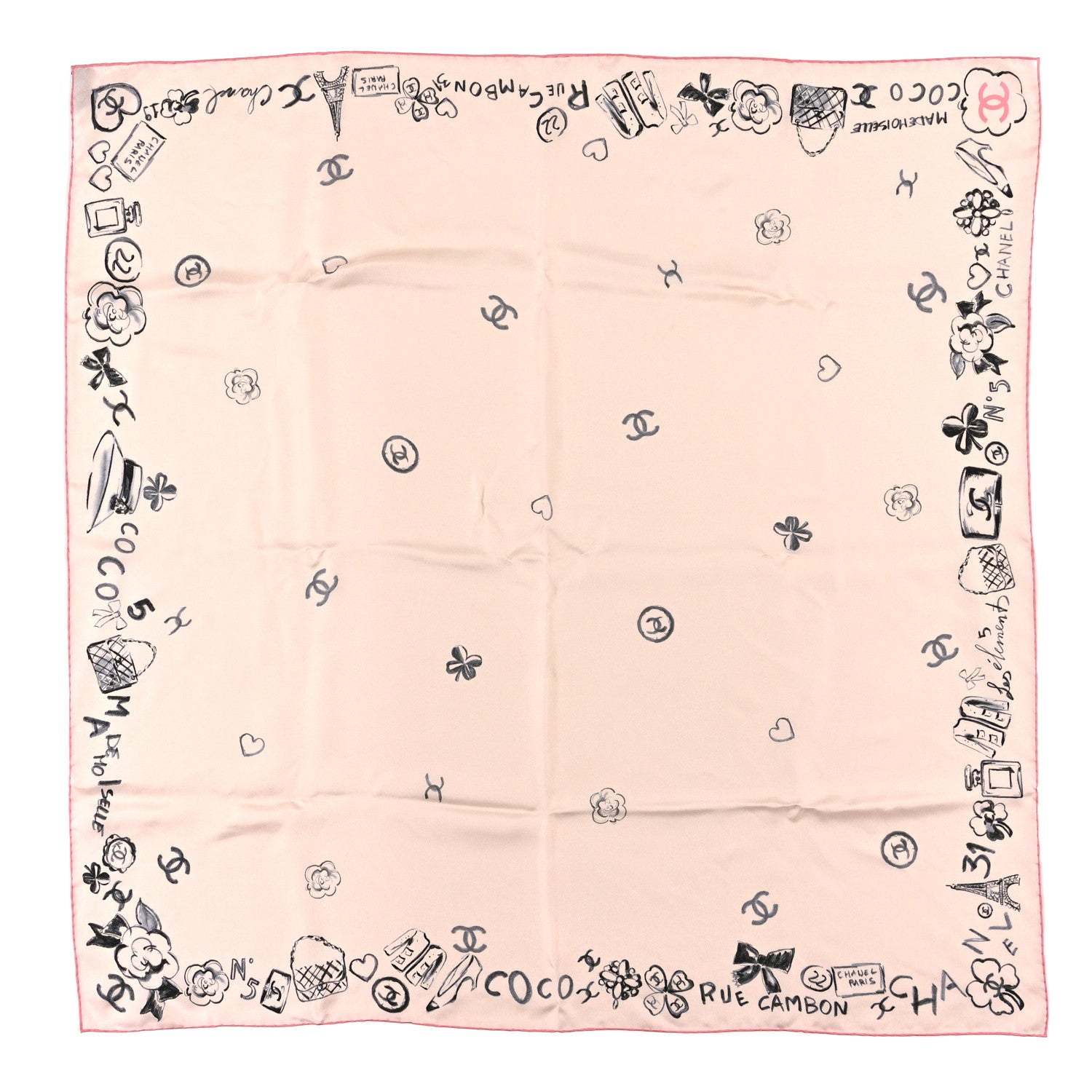 Chanel Silk CC Square Scarf Pink 1 of 3