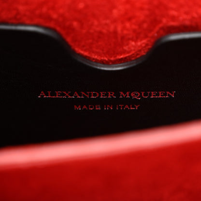 Alexander McQueen Calfskin Whipstitch Box Shoulder Bag 19  Black Red 6 of 9