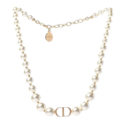 Christian Dior Pearl 30 Montaigne Choker Necklace Gold 4 of 5