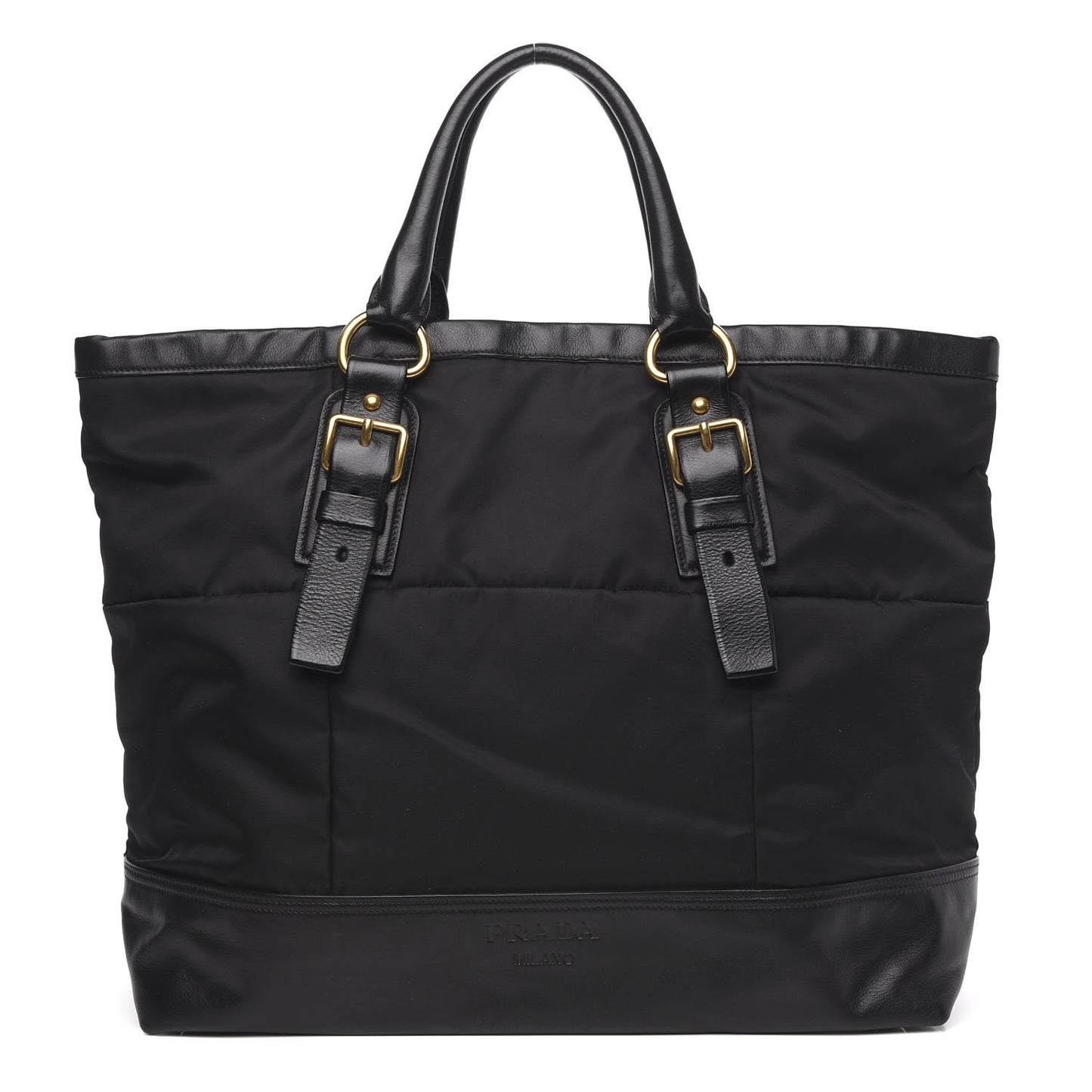 Tessuto Nylon Soft Calf Tote Black