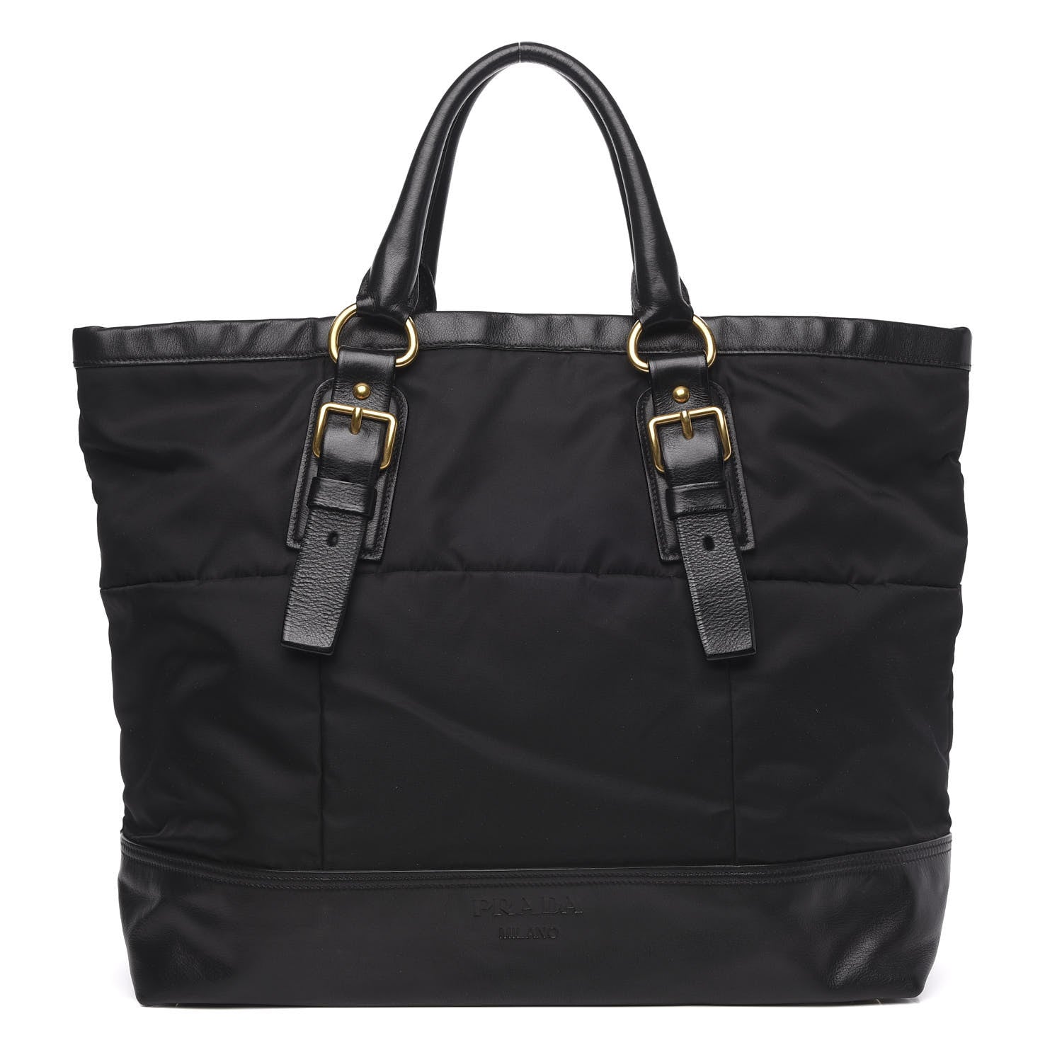 Prada Tessuto Nylon Soft Calf Tote Black 1 of 13