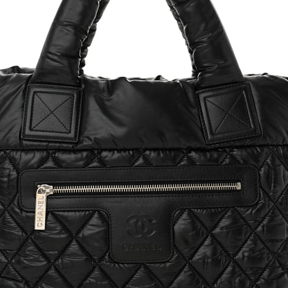Chanel Nylon Quilted Small Coco Cocoon Tote Black 8 of 10