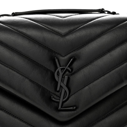 Saint Laurent Calfskin Y Quilted Monogram Monochrome Medium Loulou Chain Satchel Black 8 of 11