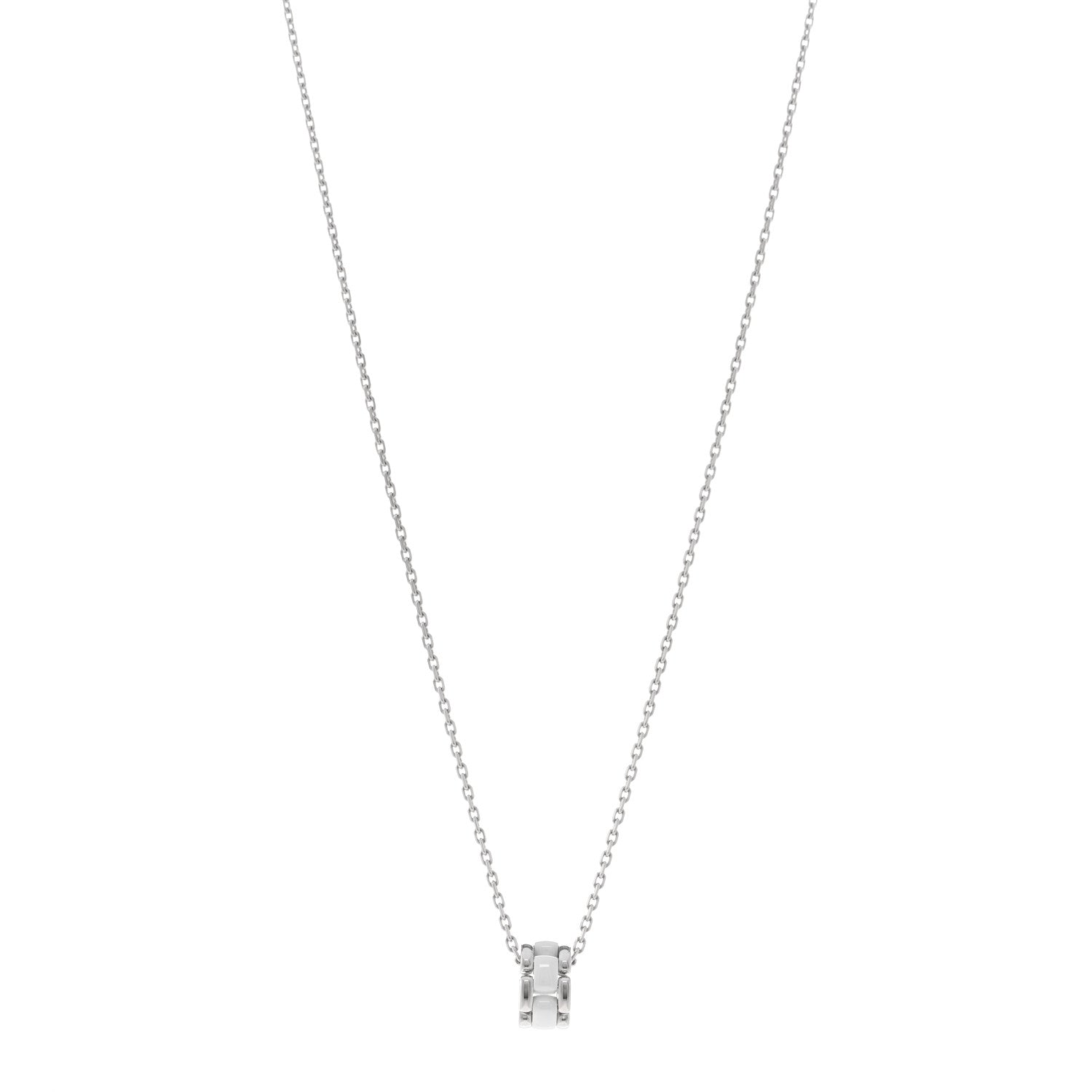 Chanel 18K White Gold Ceramic Ultra Pendant Necklace White 1 of 4