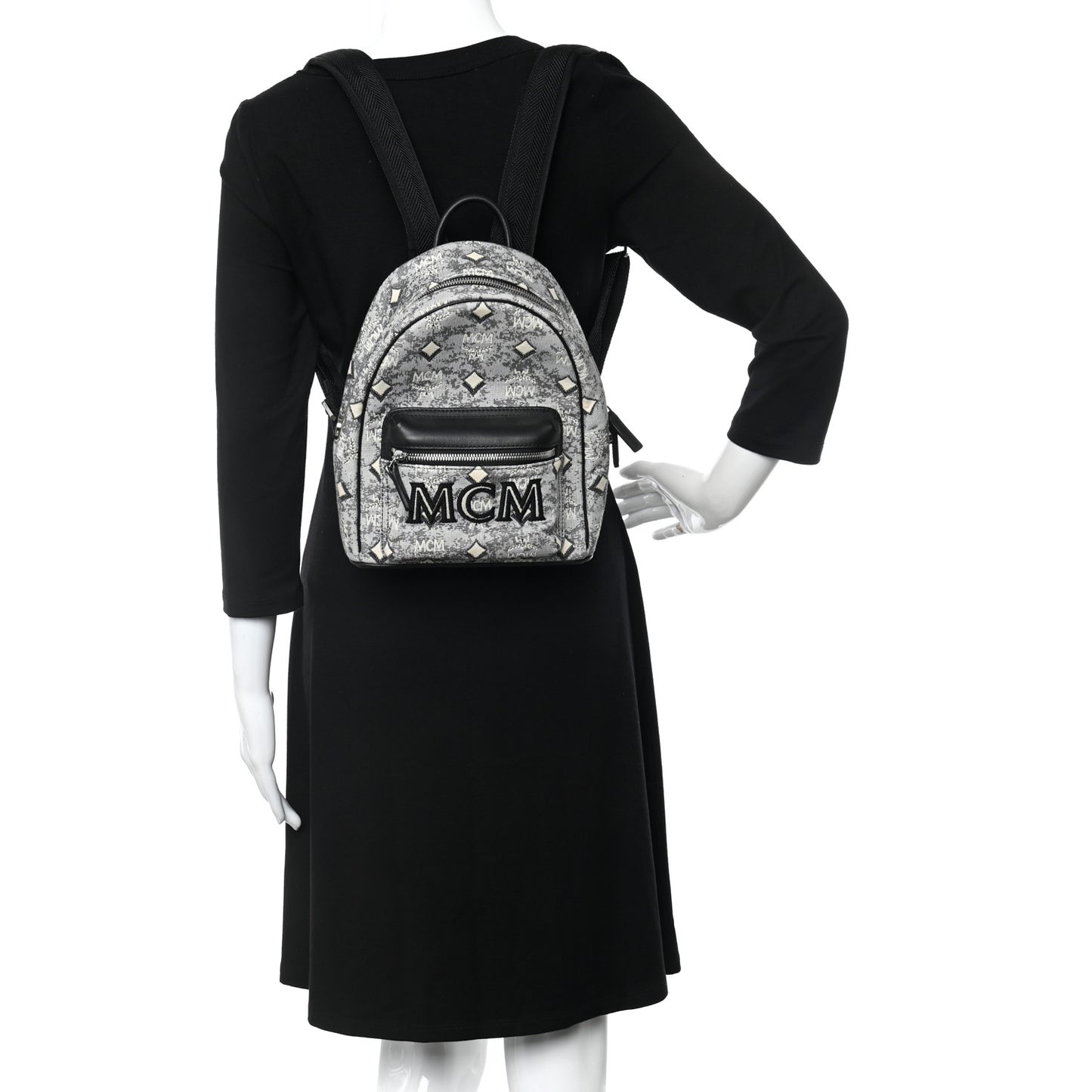 Jacquard Monogram Mini Backpack Grey