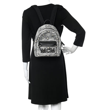 MCM Jacquard Monogram Mini Backpack Grey 2 of 19