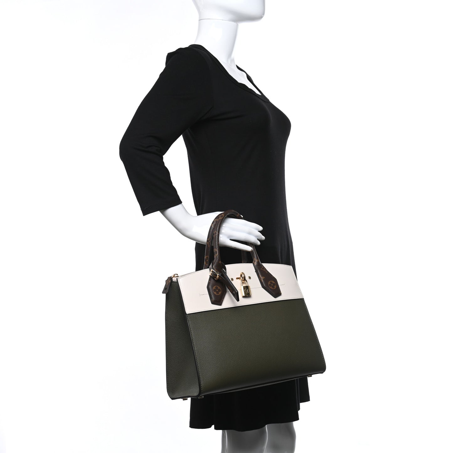 Monogram Calfskin City Steamer MM Kaki