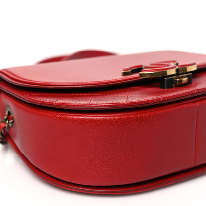 Chanel Shiny Calfskin Goatskin Quilted Small Coco Curve Messenger Flap Red 9 of 10
