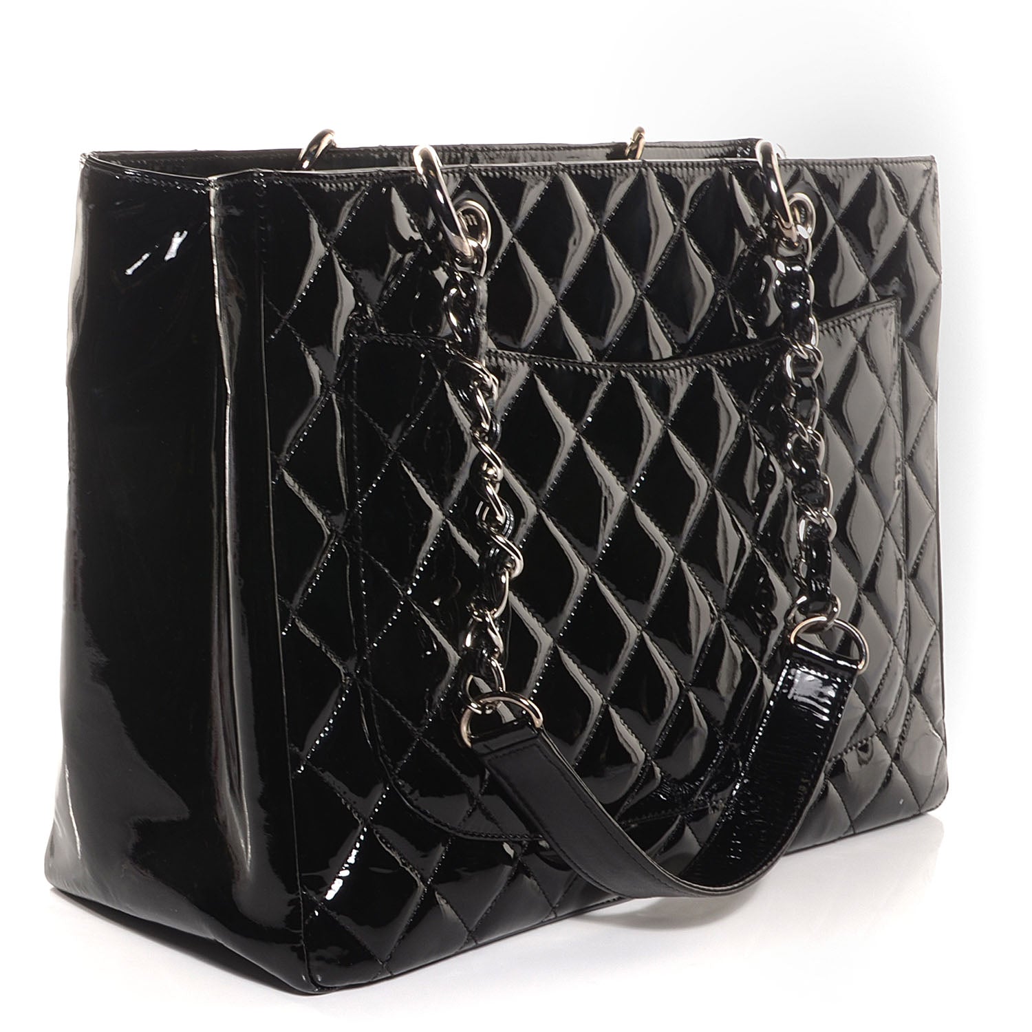 Chanel Patent Grand Shopping Tote GST Black 4 of 8